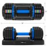 Adjustable Dumbbell - 55lb x2 Dumbbell Set of 2 with Anti-Slip Handle, Fast Adjust Weight by Turning Handle with Tray, Exercise Fitness Dumbbell Suita